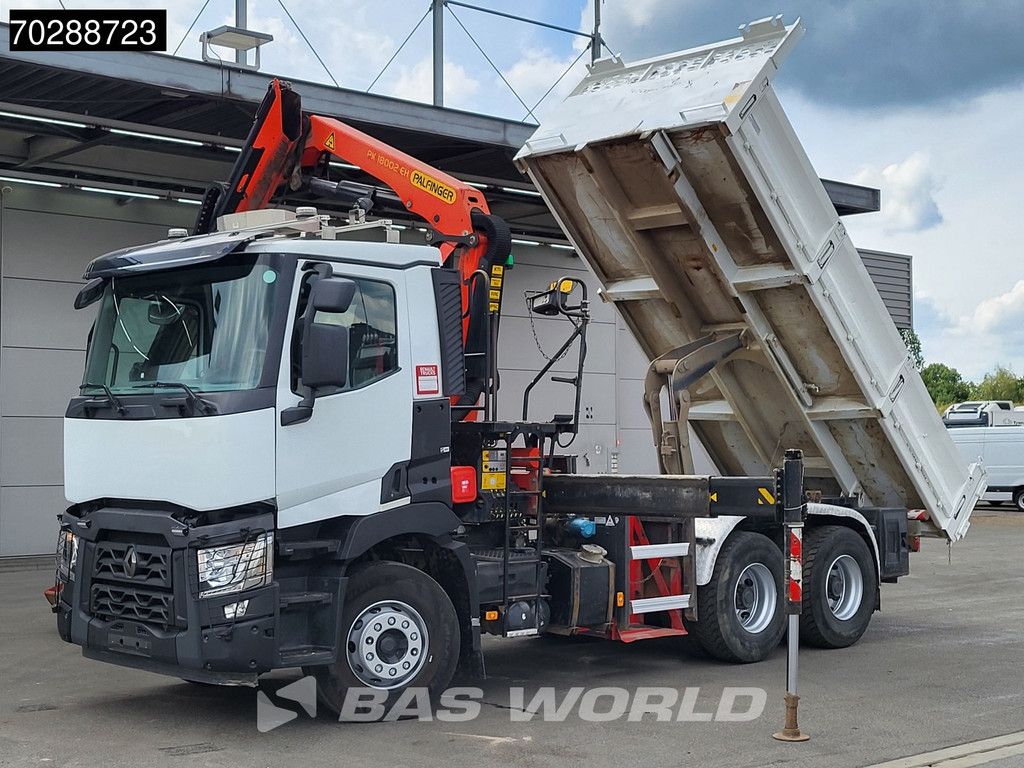 Renault C 380 6X4 Palfinger PK18002-EH-B Crane Kran 8m3 Tipper Big-Axle Euro 6