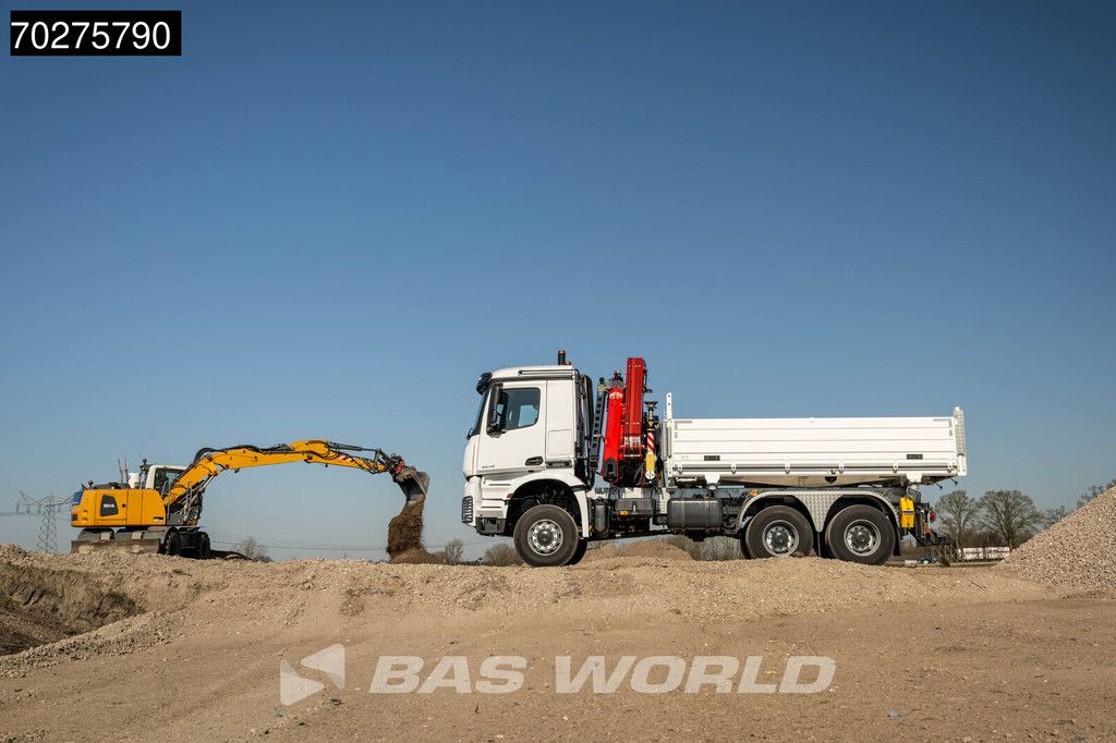 Mercedes Arocs 3348 6X6 Full Steel Retarder Fassi 25T/M Crane Kran Euro 6