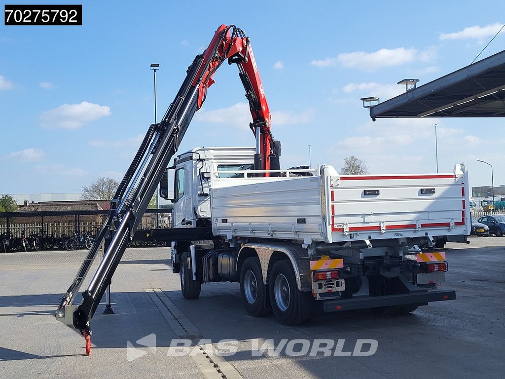Mercedes Arocs 3348 6X4 Fasi F195A.2.24 Kran 3 sided tipper 9m3 Big-Axle Navi Euro 6