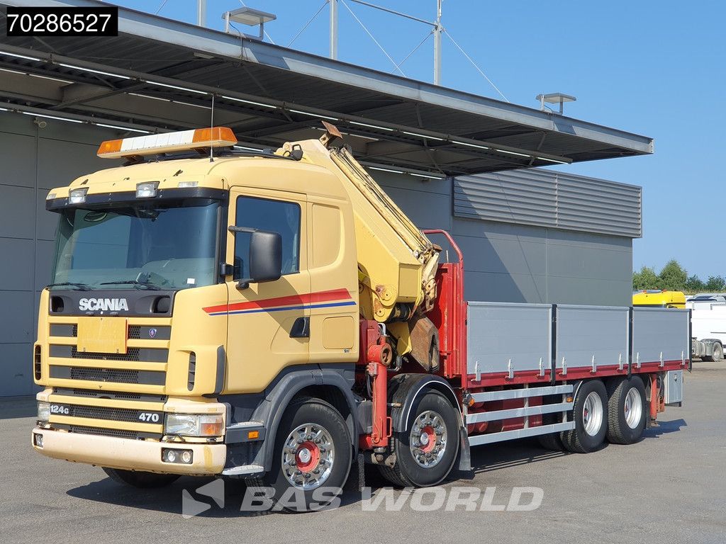Scania 124G 470 8X4 Palfinger PK45000 C4 Crane Kran Fly-Jib Manual Steering Axle Euro 3