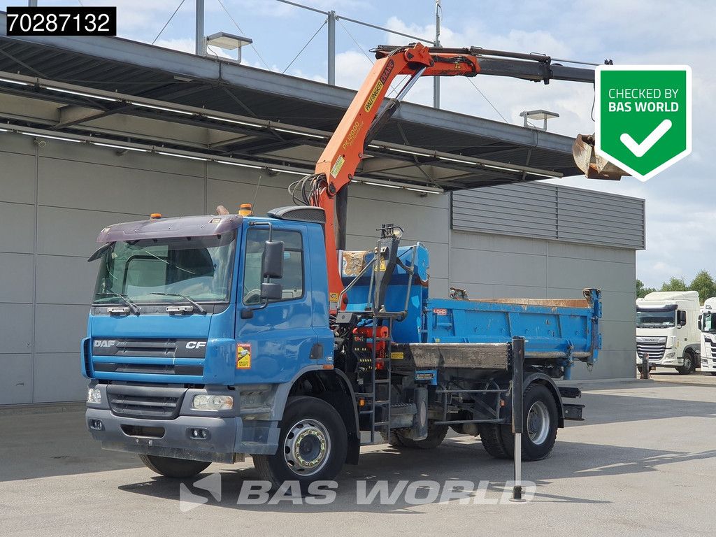 DAF CF75.310 4X2 Palfinger PK12000 Kran Crane 7m3 tipper Big-Axle Steelsuspension Euro 3