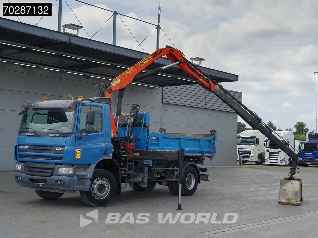 DAF CF75.310 4X2 Palfinger PK12000 Kran Crane 7m3 tipper Big-Axle Steelsuspension Euro 3