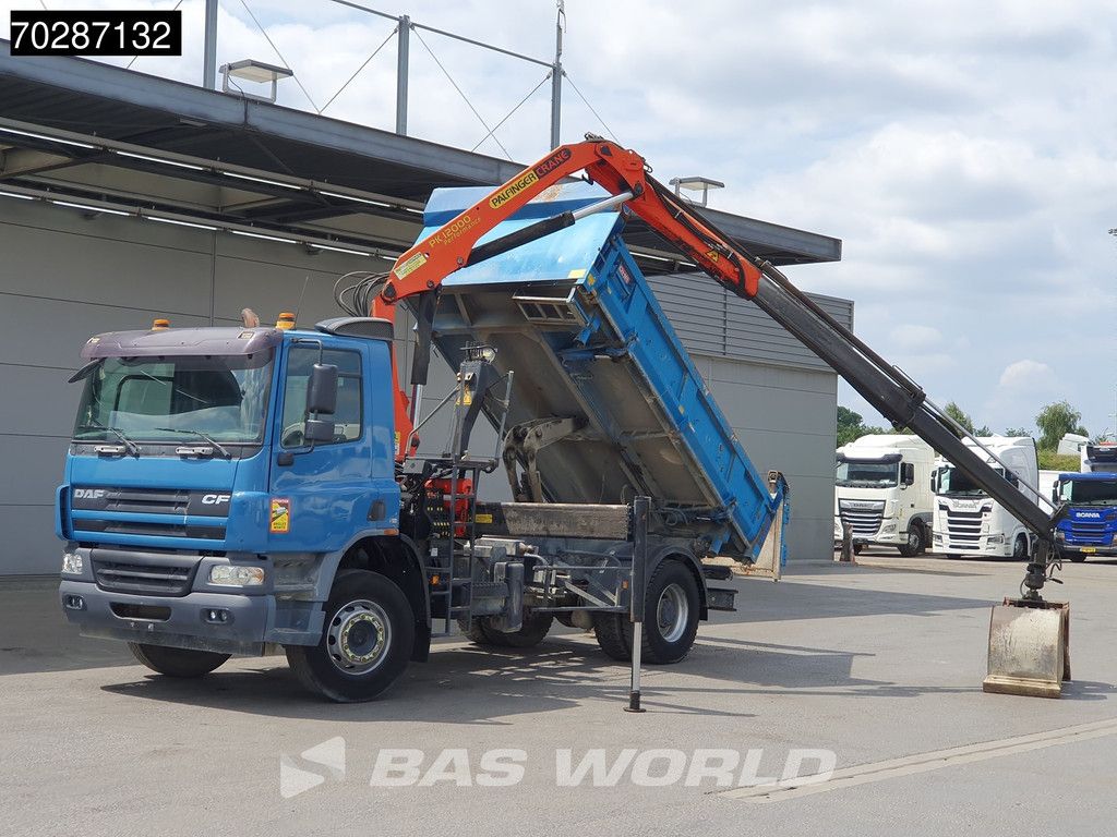 DAF CF75.310 4X2 Palfinger PK12000 Kran Crane 7m3 tipper Big-Axle Steelsuspension Euro 3