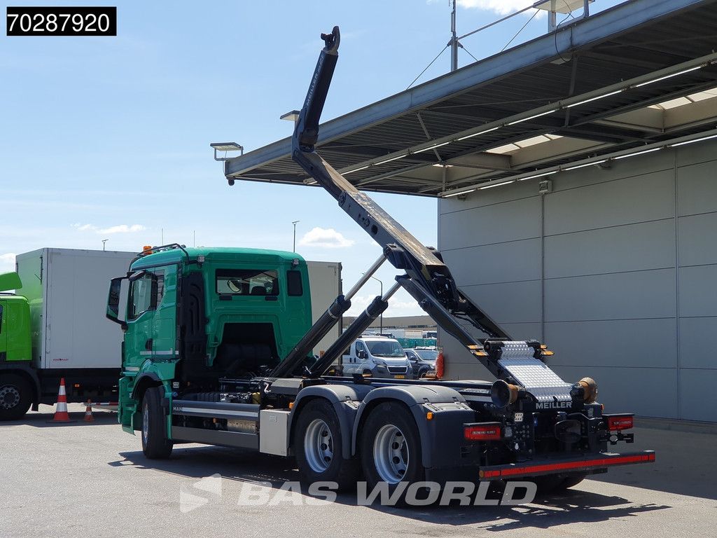 MAN TGS 28.510 6X2 Meiller RS21 65 Hooklift Lift-Axle Automatic Navi Retarder Euro 6