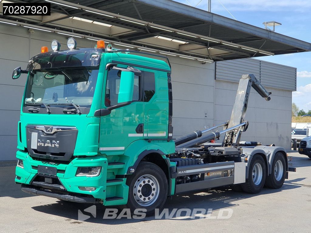 MAN TGS 28.510 6X2 Meiller RS21 65 Hooklift Lift-Axle Automatic Navi Retarder Euro 6