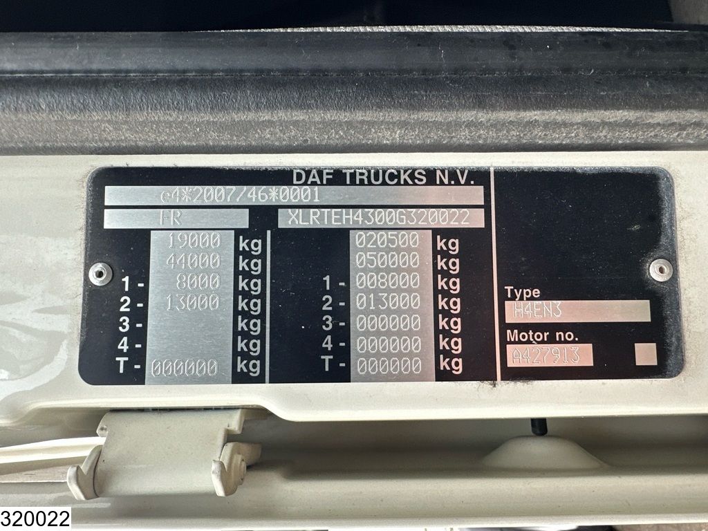 DAF XF 480 EURO 6D, Retarder, PTO