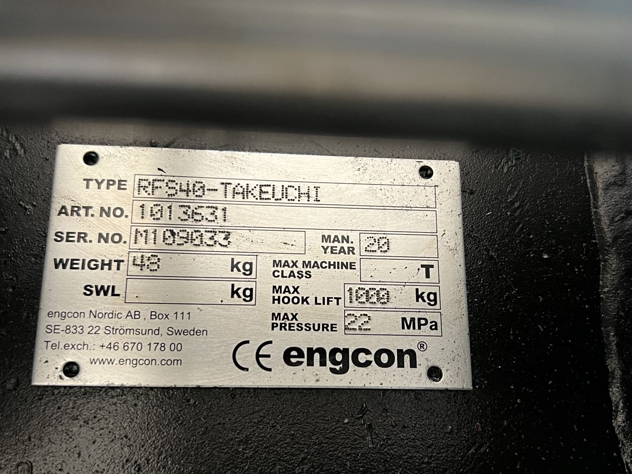 Engcon ec204 - s40 - gripper