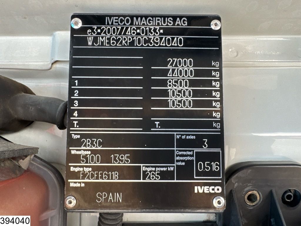 Iveco X-Way 360 6X4, EURO 6, Steel suspension, Palfinger