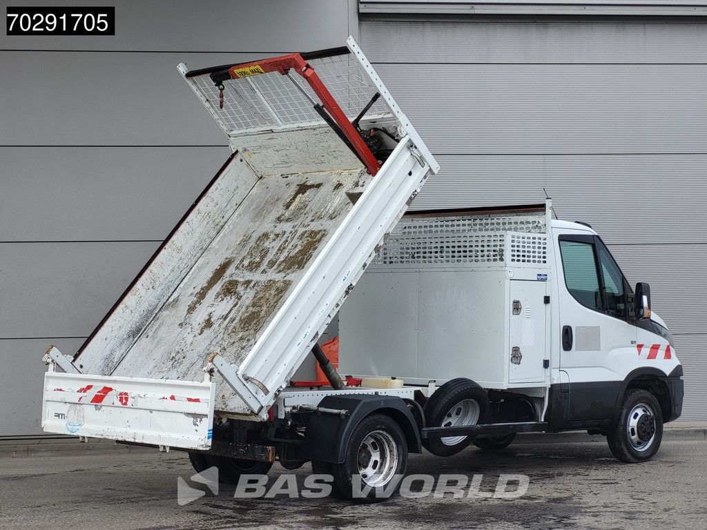Iveco Daily 35C16 Open Laadbak met Kraan Dubbellucht 3,5t Trekhaak Airco Cruise Camera Euro6 Pritsche Pickup Open Box Crane Kran Kranwagen 2m3 A/C Towbar Cruise control