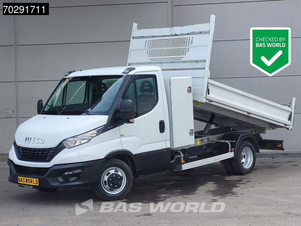 Iveco Daily 35C14 Open Laadbak met Kist Dubbellucht 3,5t Trekhaak Airco Cruise Euro6 Pritsche Pickup Open Box 2m3 A/C Towbar Cruise control