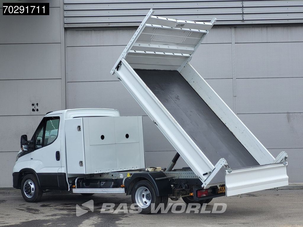 Iveco Daily 35C14 Open Laadbak met Kist Dubbellucht 3,5t Trekhaak Airco Cruise Euro6 Pritsche Pickup Open Box 2m3 A/C Towbar Cruise control