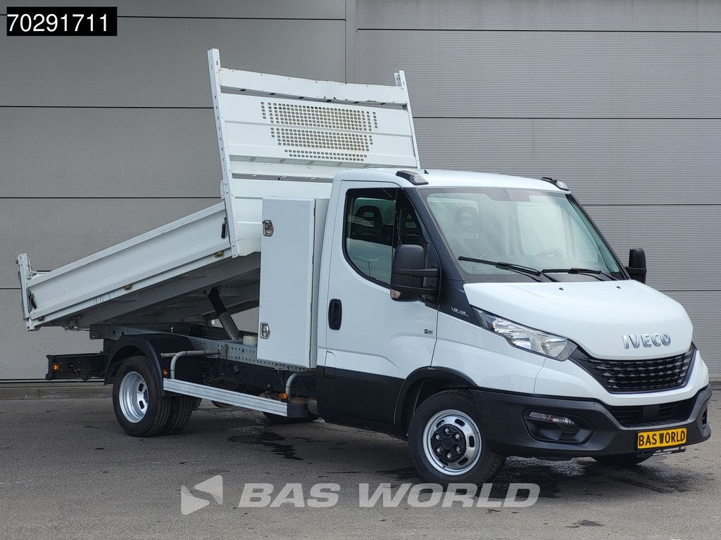Iveco Daily 35C14 Open Laadbak met Kist Dubbellucht 3,5t Trekhaak Airco Cruise Euro6 Pritsche Pickup Open Box 2m3 A/C Towbar Cruise control