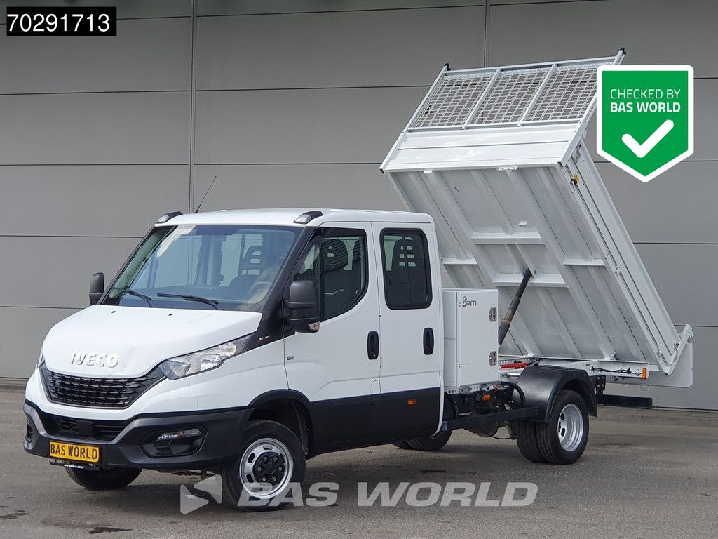 Iveco Daily 35C16 Open Laadbak met Kist Dubbel Cabine Dubbellucht 3,5t Trekhaak Airco Cruise Euro6 Pritsche Pickup Open Box 2m3 Airco Trekhaak Cruise control