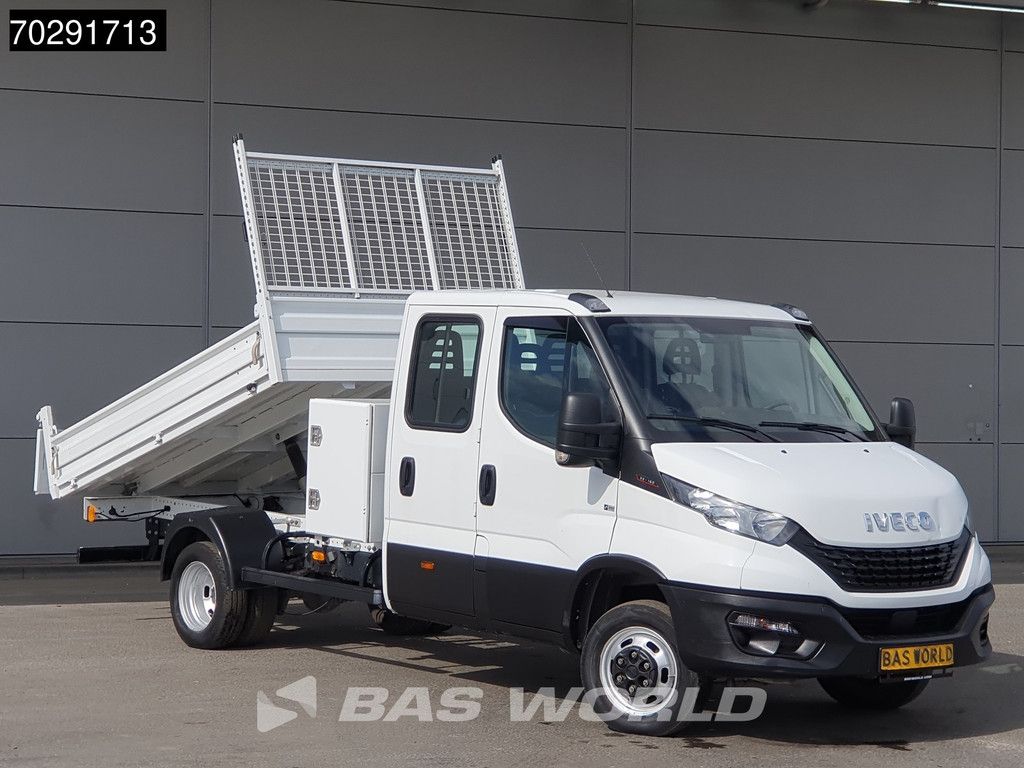 Iveco Daily 35C16 Open Laadbak met Kist Dubbel Cabine Dubbellucht 3,5t Trekhaak Airco Cruise Euro6 Pritsche Pickup Open Box 2m3 Airco Trekhaak Cruise control