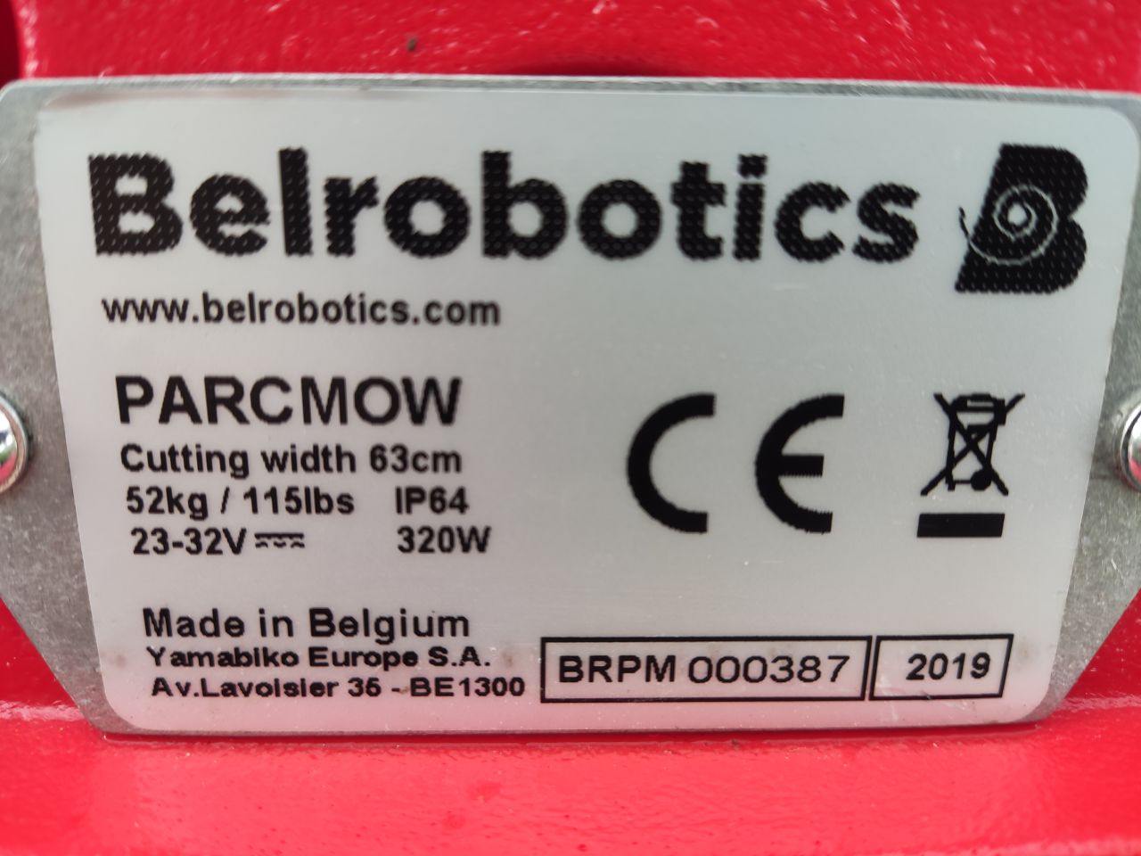 Belrobotics robotmaaier (type ParcMow, 63 cm., nieuw, maar)