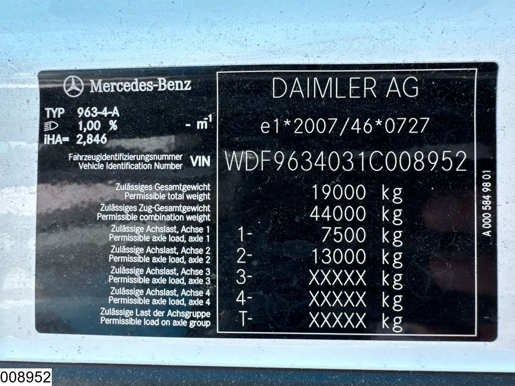 Mercedes Actros 1845 EURO 6, Hydraulic