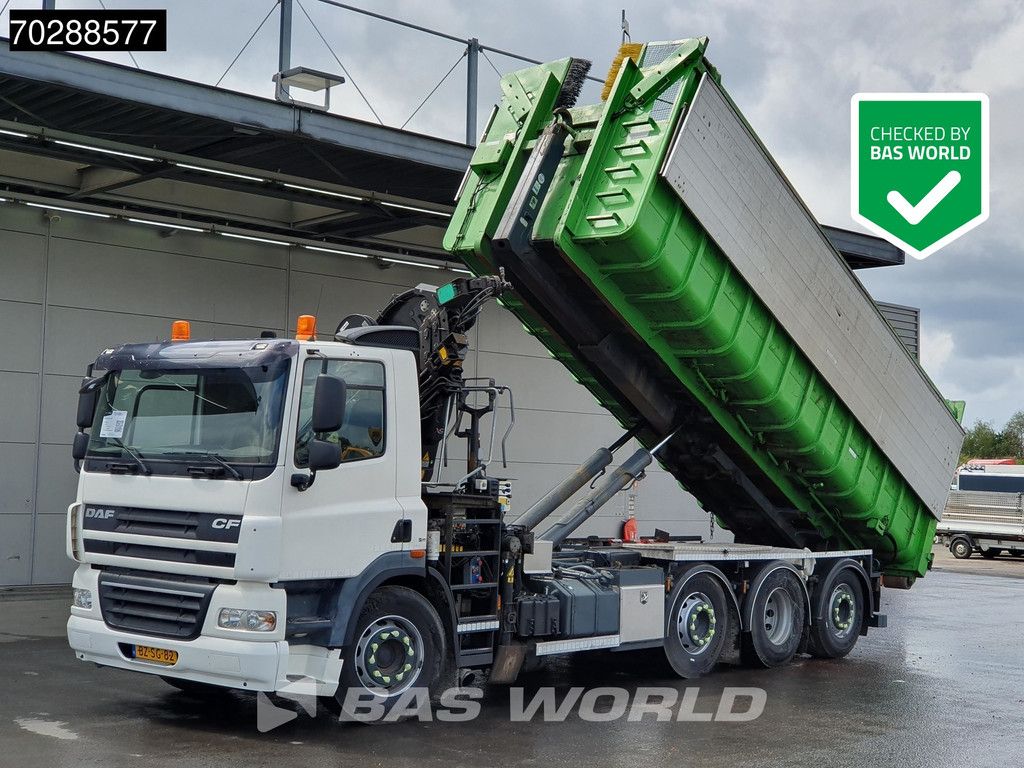 DAF CF85.360 8X2 NL-Truck HIAB 211 E-3 Hipro Crane + Hooklift Lift+steering Axle Automatic Euro 5