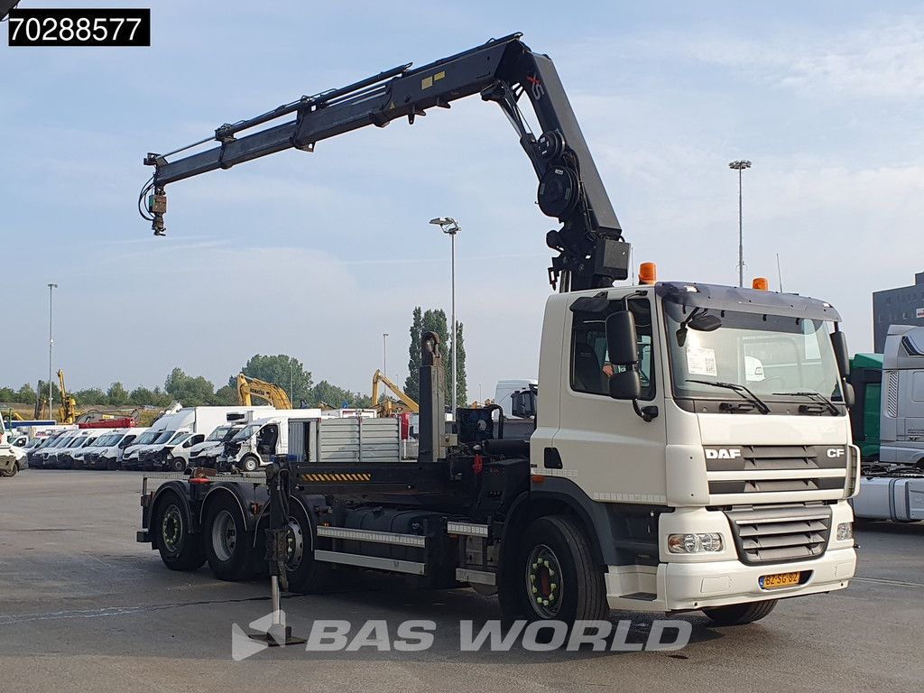 DAF CF85.360 8X2 NL-Truck HIAB 211 E-3 Hipro Crane + Hooklift Lift+steering Axle Automatic Euro 5
