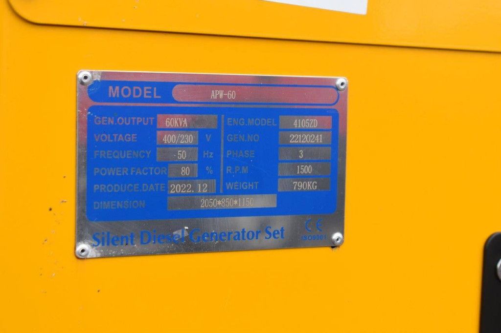 Generator Ricardo APW-60 Diesel 60kVA New