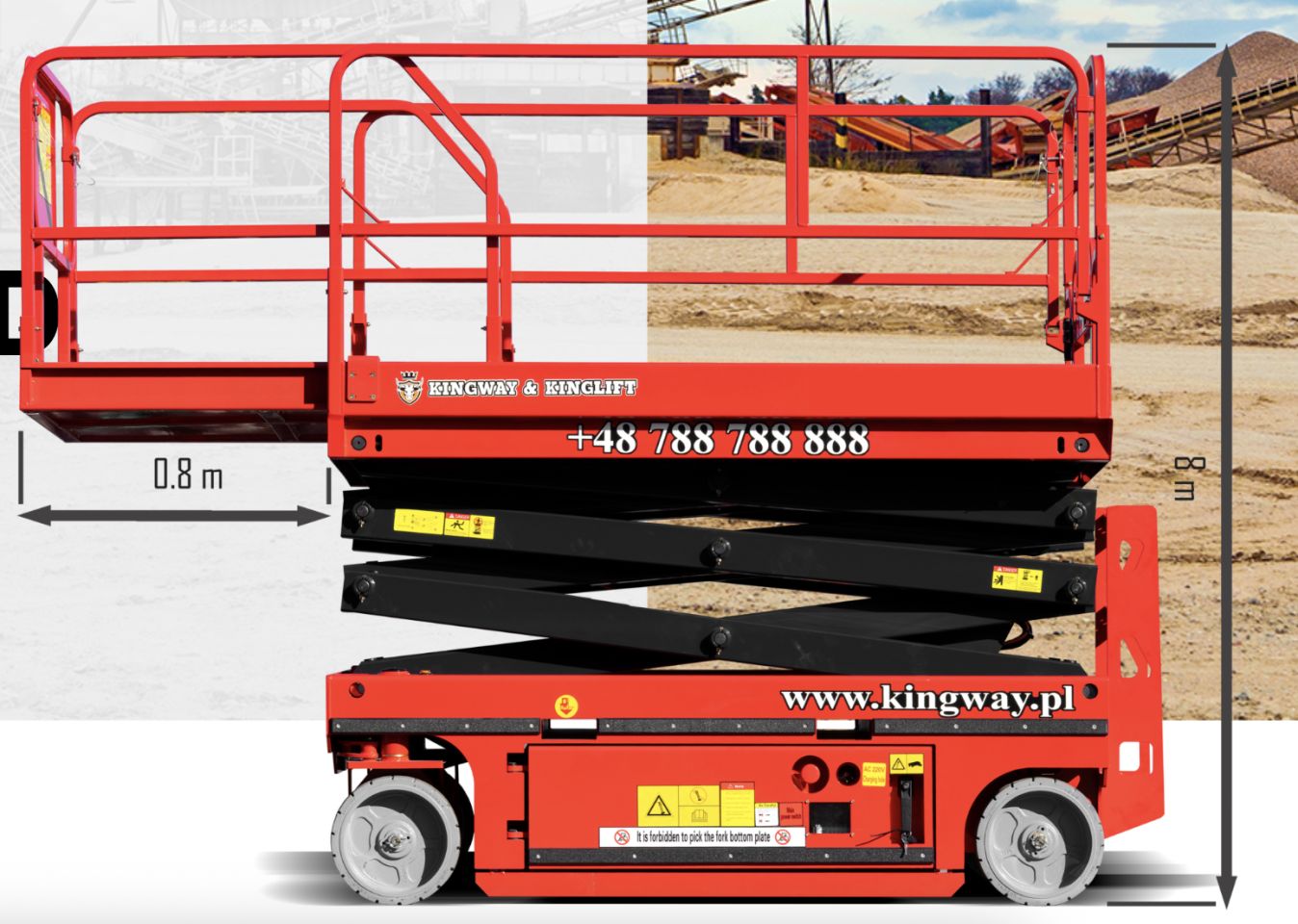 NIEUW Schaarhoogwerker Schaarlift GTJZ0608HD Kingway 8M