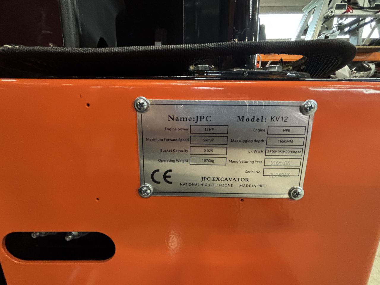 Minigraver Jpc graafmachine kraan