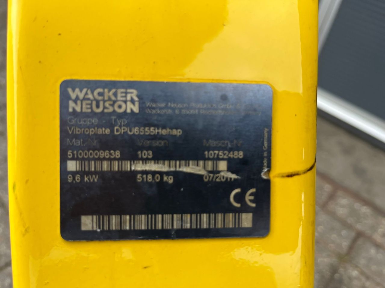 Wacker Neuson DPU 6555 Hehap trilplaat