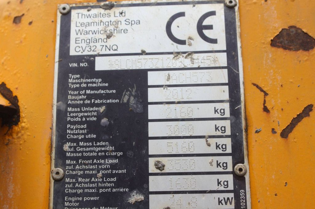Minidumper Thwaites MACH573 Diesel 2012
