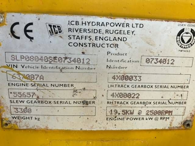 Rupsgraafmachine JCB 804 Diesel