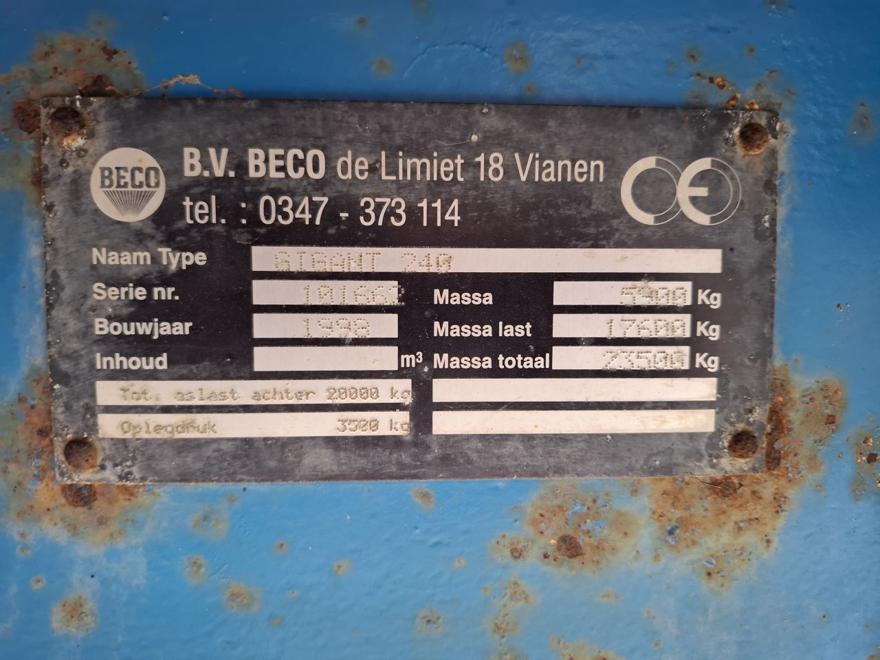 Beco 240 grondkar kieper