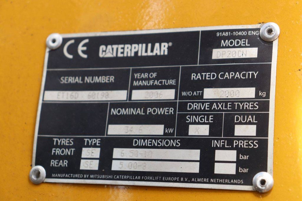Gabelstapler Caterpillar DP20CN Diesel 2000kg 4,2m 2006