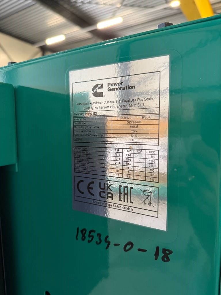 Cummins C1675D5A - 1.675 kVA Generator - DPX-18534-O