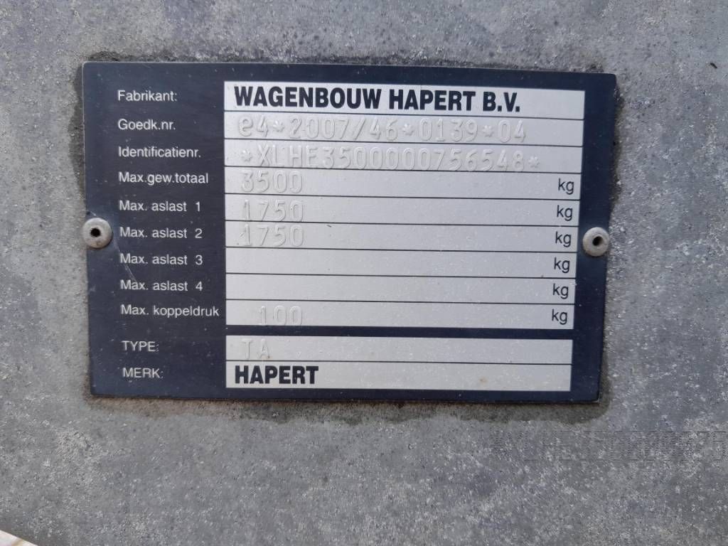 Hapert Cobalt Kipper - kiep - aanhangwagen - Loofrekken