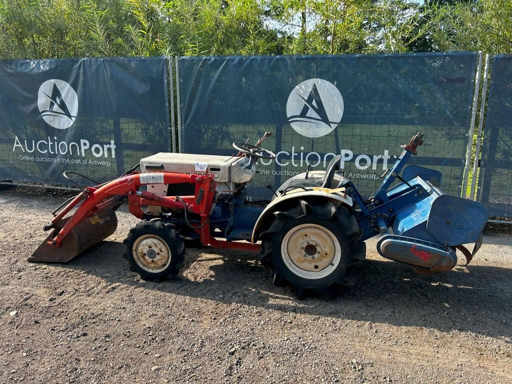 Minitractor Mitsubishi D1300FD Diesel 15pk met Voorlader en Grondfrees Satoh 2PR-1100S