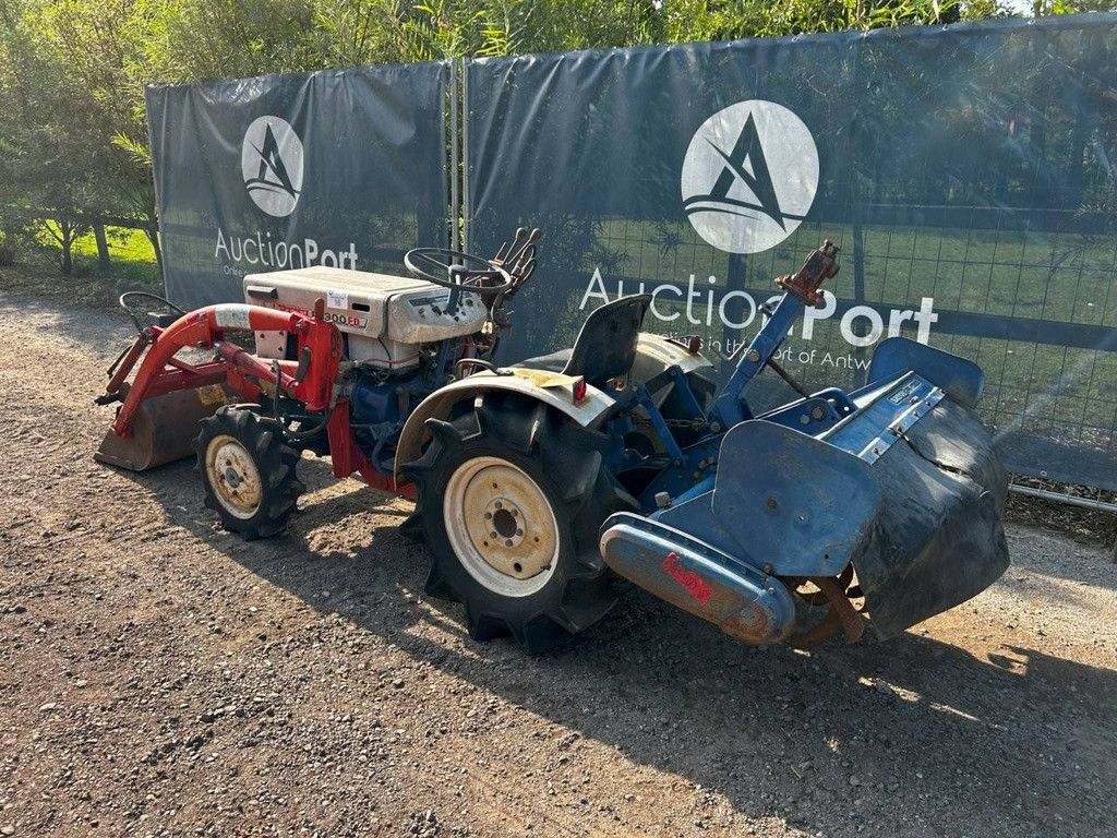 Minitractor Mitsubishi D1300FD Diesel 15pk met Voorlader en Grondfrees Satoh 2PR-1100S