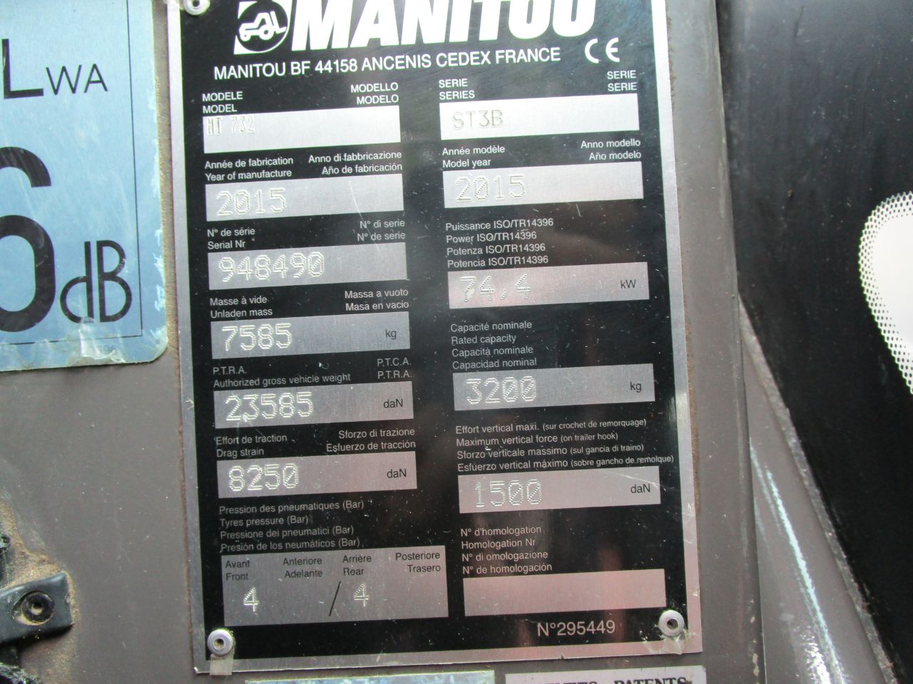 Manitou mt 100 pk 2300 uur ????? mlt