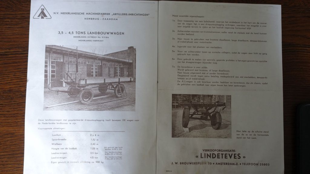 Nederlandse machinefabriek Hembrug Schamel aanhangwagen
