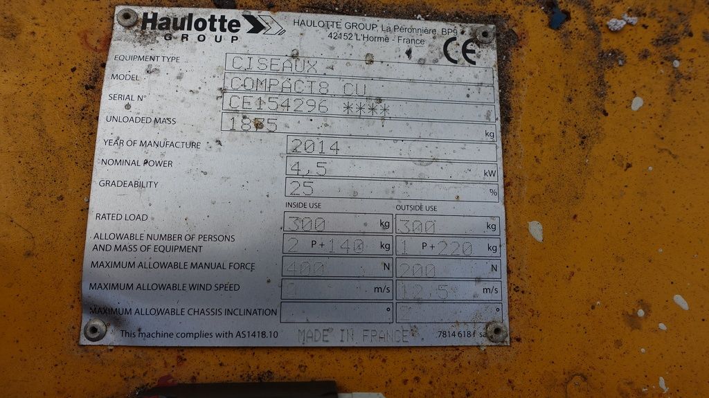 Haulotte Compact 8CU schaarhoogwerker