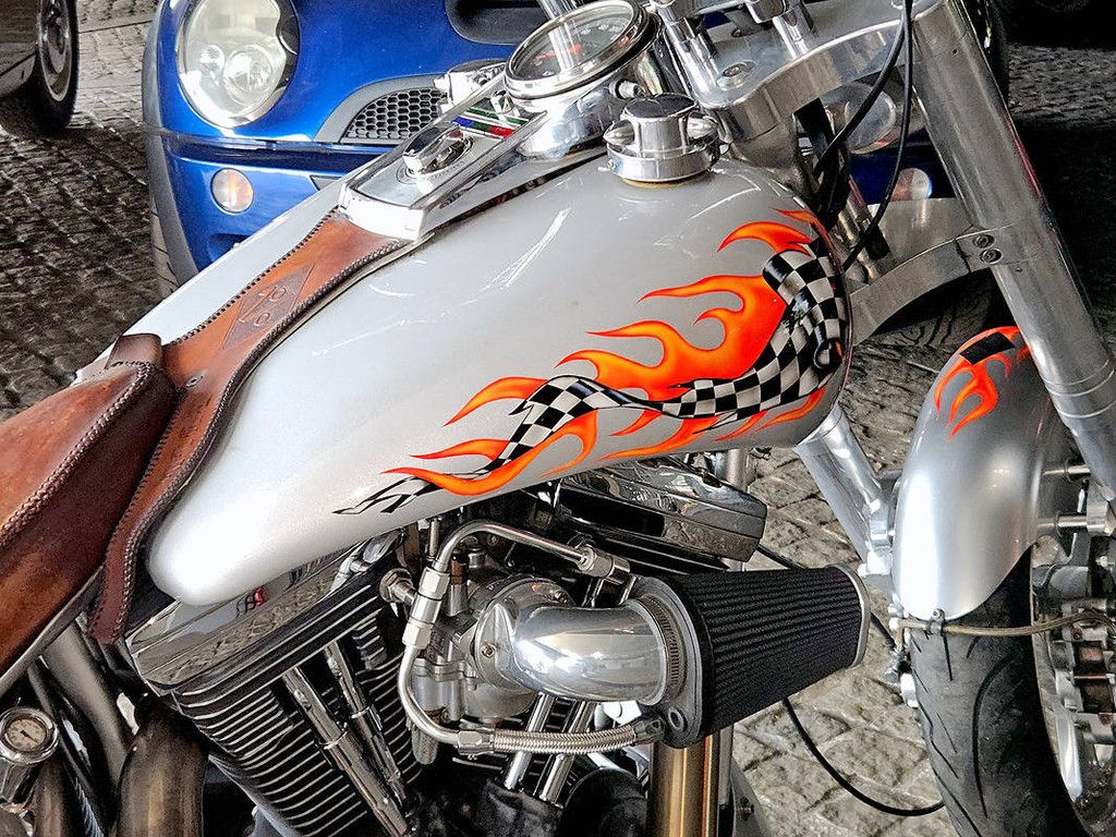 Motorrad Harley-Davidson Chopper Custom Benzin 1992 (Margin)