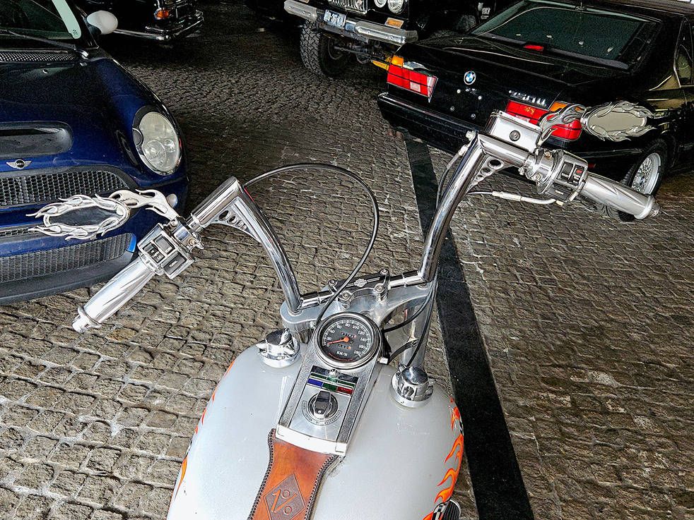 Motorrad Harley-Davidson Chopper Custom Benzin 1992 (Margin)