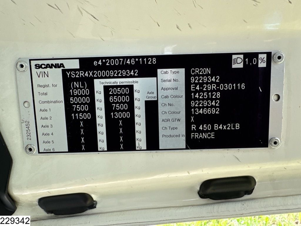 Scania R 450 6x2, EURO 6, Retarder, Standairco, Trucktransport