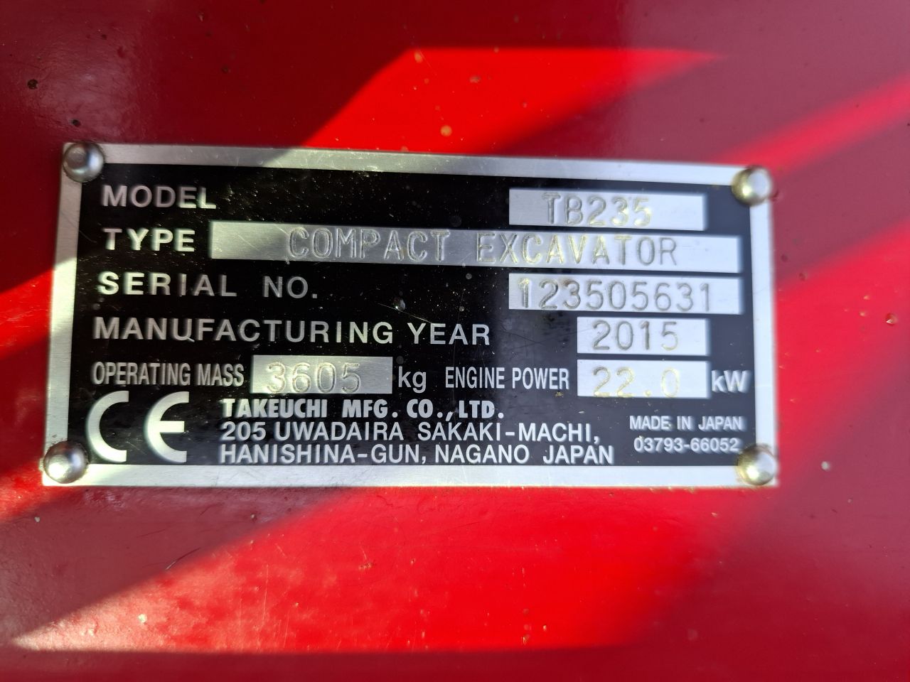 Takeuchi TB235 | bj2015 | 8846 uur