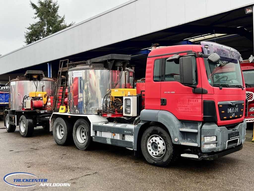 MAN TGS 26.480 6x4 Steel spring, Manuel, R Kolberg Bitumen heater TC10883