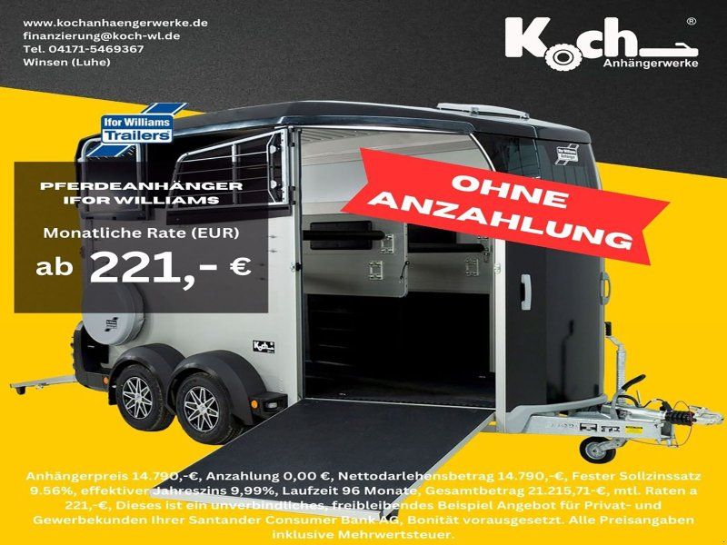 Ifor Williams Pferde HBX 511|Frontausstieg|es Modell|schwarz (Pf116