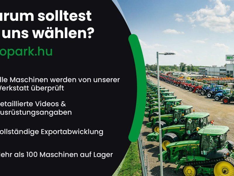 John Deere 640X 12,2 m VARIO header, rape side knives, 2-axle transport tro