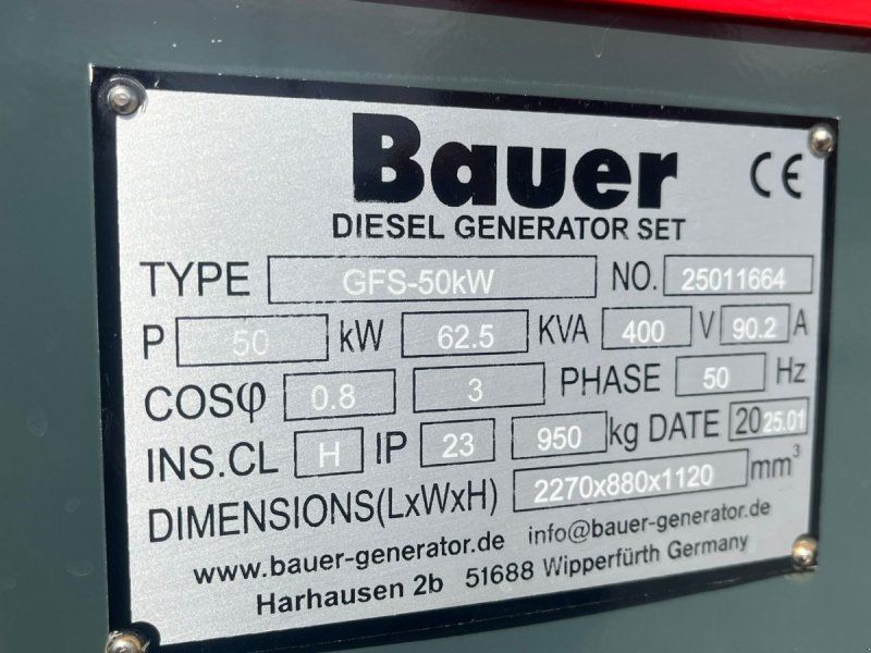 Bauer GFS-50 ATS, 50 kW/62,5 kVA