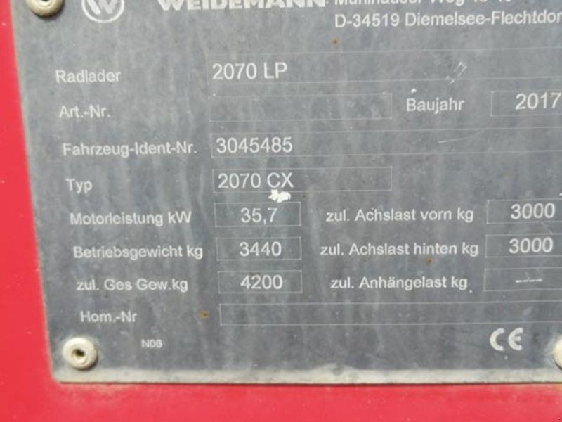 Weidemann 2070 LP med kabine
