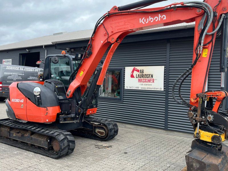Kubota KX080-4 Engcon rotortilt og centralsmørring