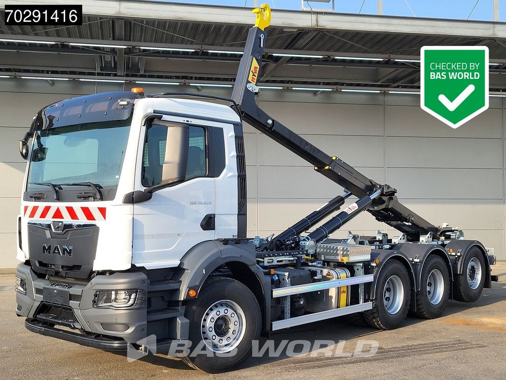 MAN TGS 35.470 8X4 NEW! HYVA 26-62 SKZ hooklift Lift+steering Axle Automatic Euro 6