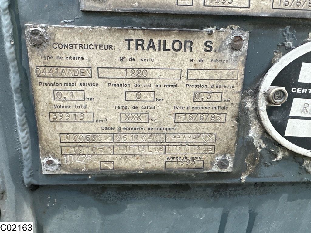 Trailor Fuel 39919 Liter, 9 Compartments