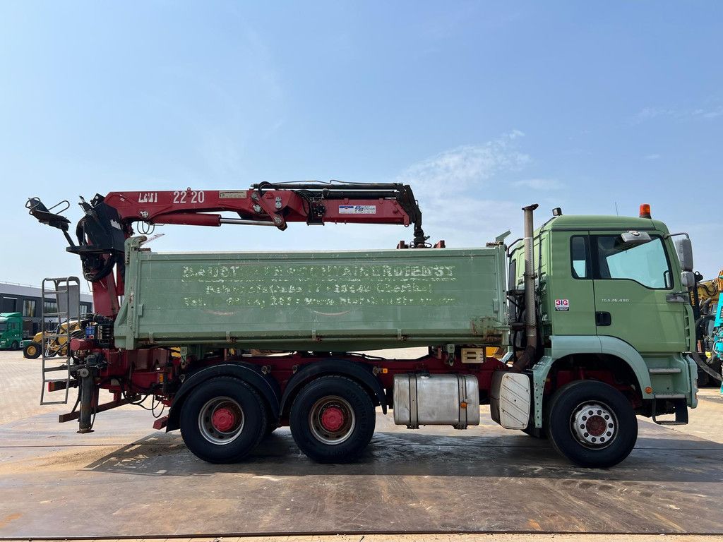 MAN TGA 26.480 tipper + HMF crane